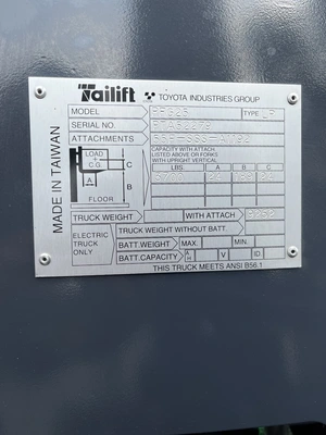 NEW 2025 TAILIFT PFG25