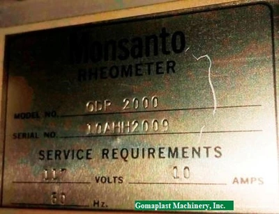 Monsanto/Alpha ODR 2000 Rheometer, Item # 1822