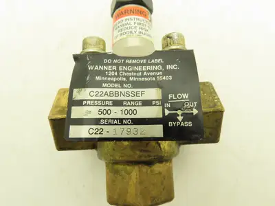 Wanner C22ABBNSSEF Hydra-Cell Pressure Regulating Valve 10gpm 1000psi 3/4"NPT