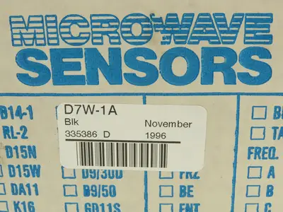 Microwave Sensors D7W-1A Door Opener Motion Sensor 12/24VDC NO - NC Lot of 2