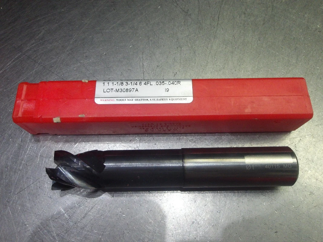 Minicut/VHIcarb 1" 4 Flute Carbide CR Endmill .040" R 6100-40115 (LOC3383A)