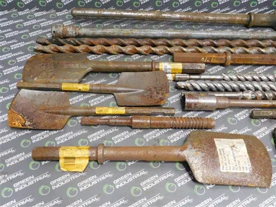 Lot of 41 Rusty Bits Clay Spade, Bull Point, Cold Chisel, Bushing Tool Used