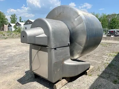 🔴 Heading to Auction May 27 - Used Rotating Drum Tumbler, 2000 Lbs Capacity, With Screw Conveyor