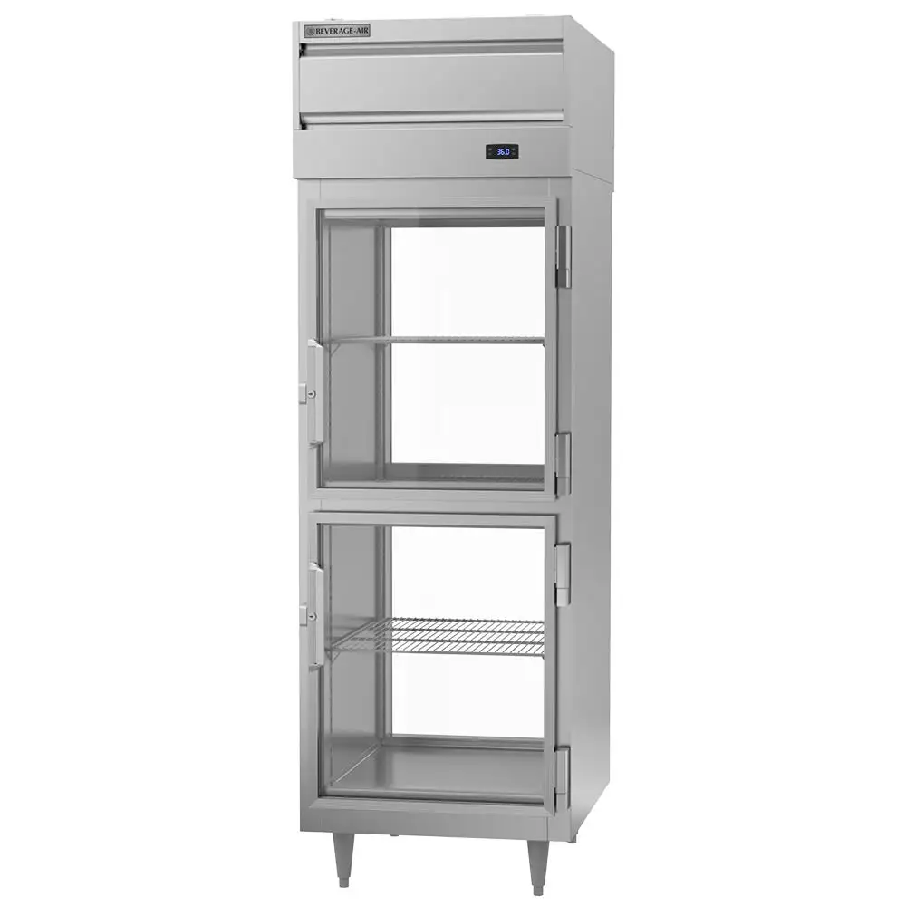 Beverage-Air PRD1HC-1BHG 26" One Section Pass Thru Refrigerator, (4) Left/right Hinge Glass Doors, 115v