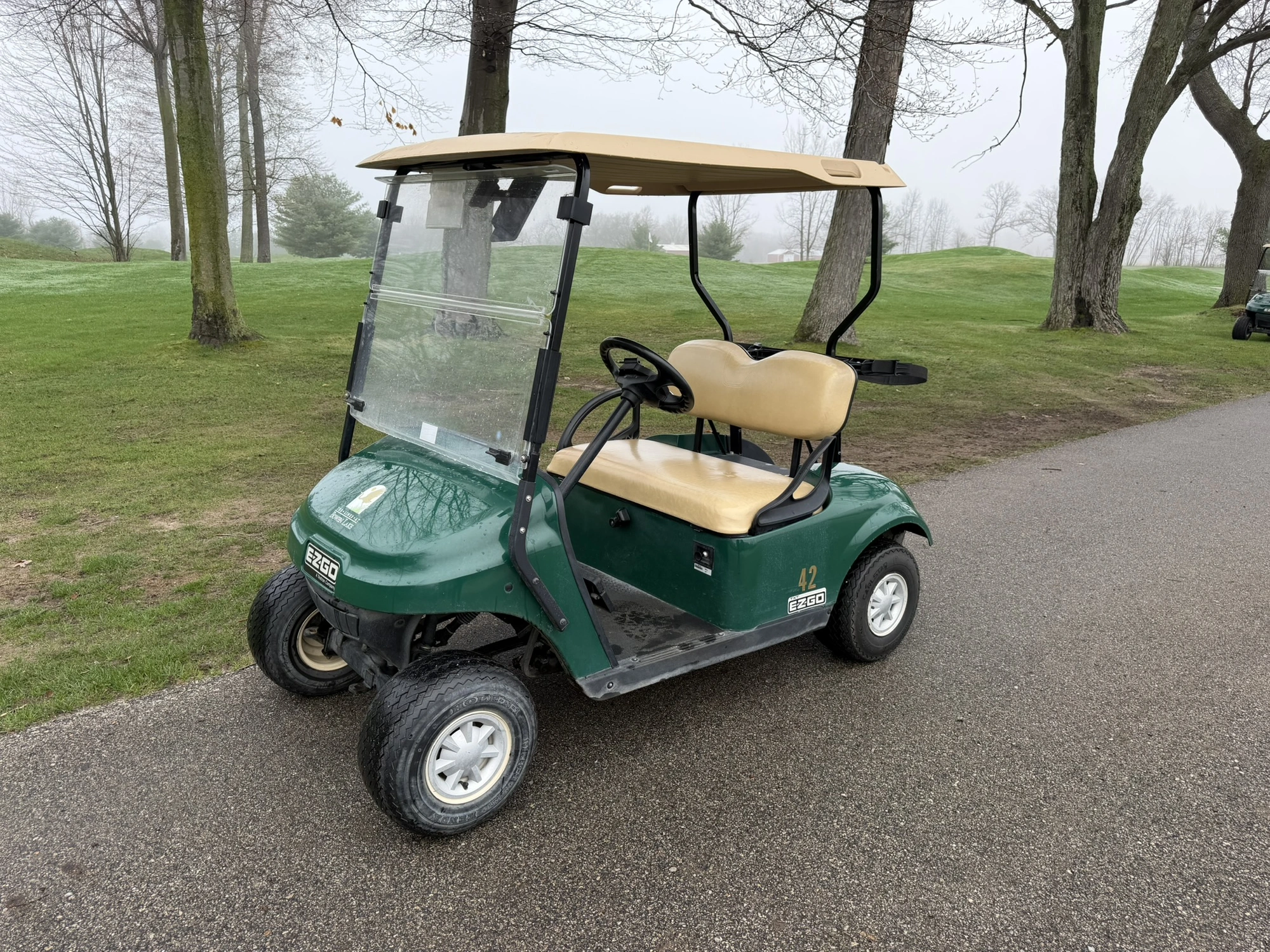 (1) 2017 E-Z-Go golf cart with a Kawasaki gas engine, model 625111G01, does not include Club canopy,...
