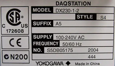 NEW YOKOGAWA DX230-1-2 DAQSTATION CHART RECORDER DX23012 DX230-1-2-S4-A5