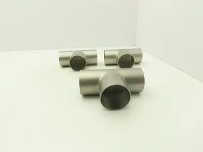 2-1/2" OD Tee Butt Weld Adapter Stainless Steel Tumble Finish A = 3 Lot of 3