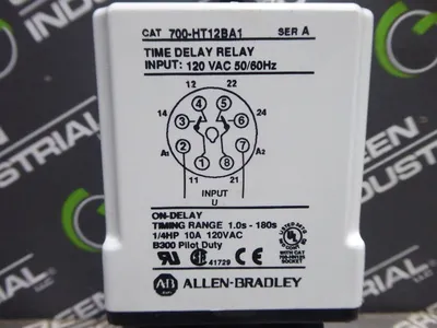 Allen Bradley 700-HT12BA1 Time Delay Relay Ser.A 120VAC 50/60Hz 1s-180s Used