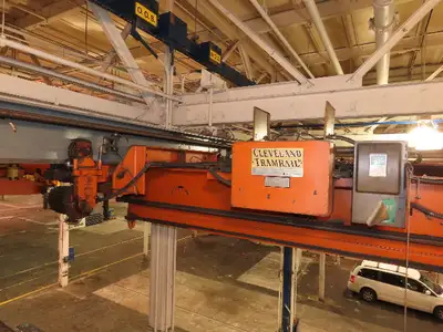 Cleveland Tramrail 11 Ton Double Girder Underhung Bridge Crane 34' 10" Span