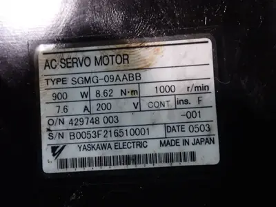 Used 2005 YASKAWA ELECTRIC SGMG09AABB Servo Motors | HGR 24 #730921