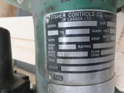 Fisher control valve type BF, size 1", material 316ss