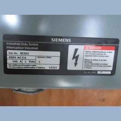 Siemens 100 Amp Fusible Disconnect