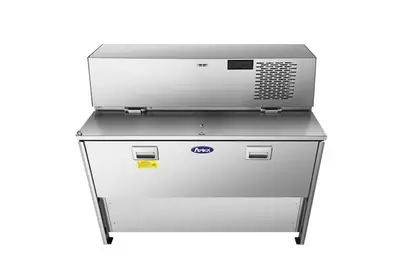 New | in-Stock Atosa New Atosa AMC-4902 49" Forced Air Milk Cooler - Double Access Bottle Coolers Illinois US | Falcon Restaurant Supply #1375586