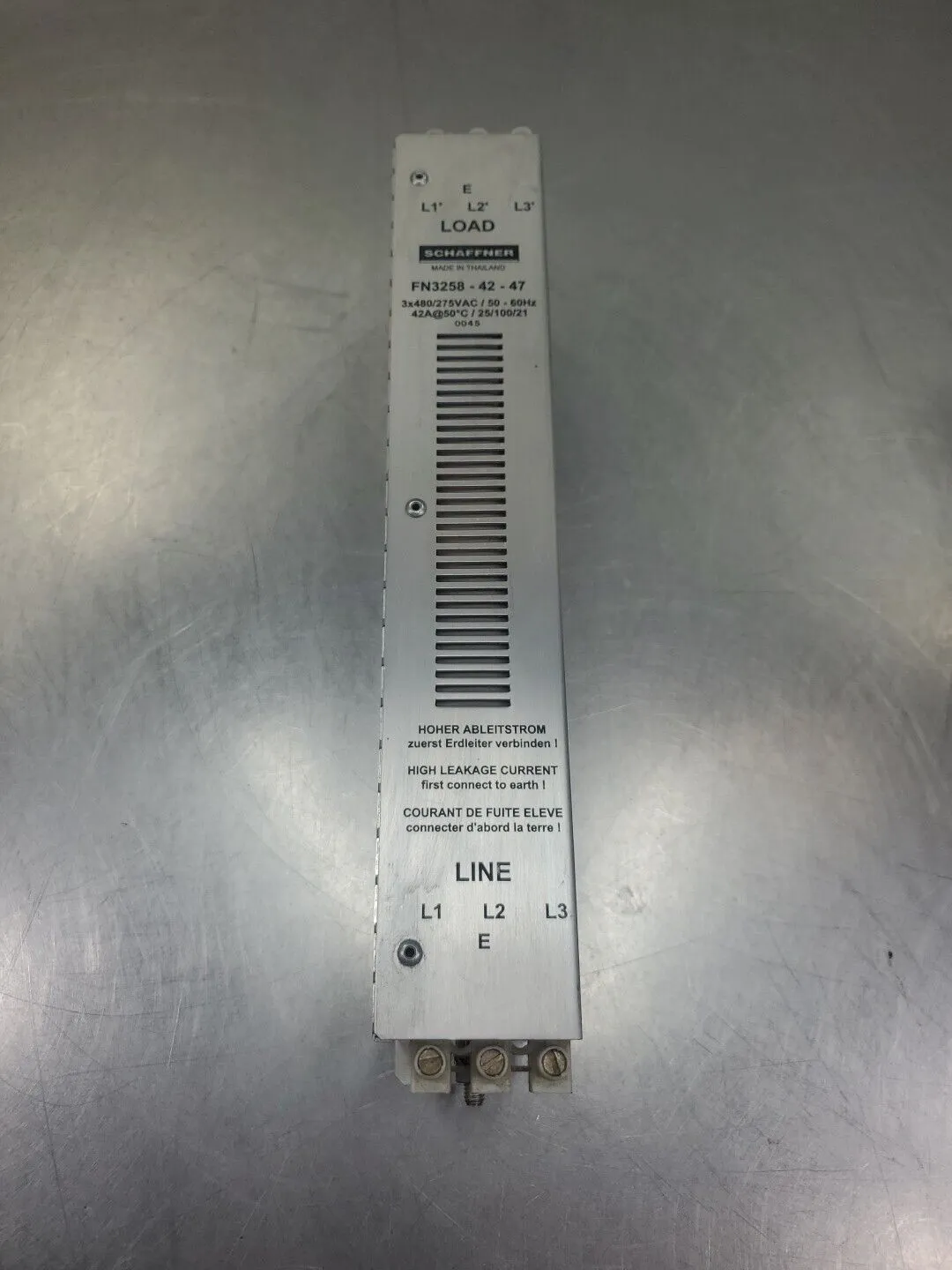 Schaffner FN3258-42-47 Filter Module, 42A, 3x480/275VAC. 4B-21