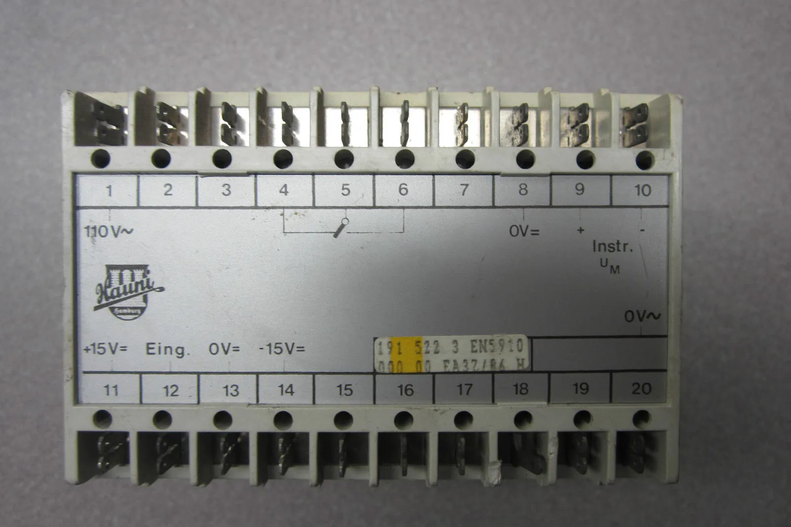 USED HAUNI 191-522-3-EN5910 RELAY 1915223EN5910