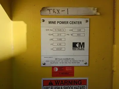 Underground Substation w/ 1000 kVA Transformer, 4160V HV, 600Y/347V LV