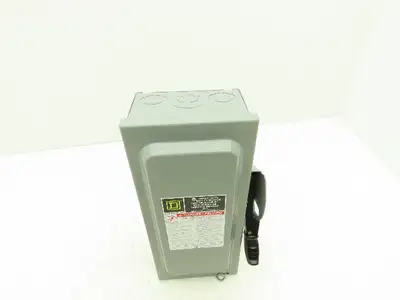 Square D H361 Safety Disconnect Switch 30A 600V 15HP Fused 3 Pole