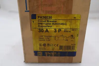 NEW SEALED Square D FH36030 I-Line Circuit Breaker 600V 3P 3PH 30 AMP STOCK H156