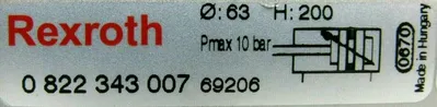 NEW REXROTH 0-822-343-007 PNEUMATIC CYLINDER 69206 0822343007