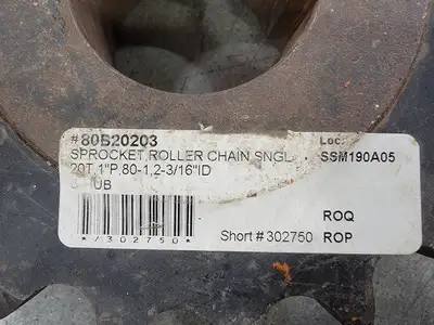 Roller Chain Sprocket 80B2023, Size 80, 20Teeth