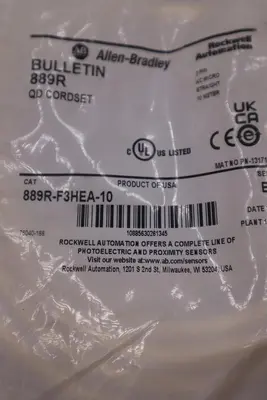 NEW ALLEN BRADLEY 889R-F3HEA-10 SER. B 3 Pin 10 Meter STOCK G714