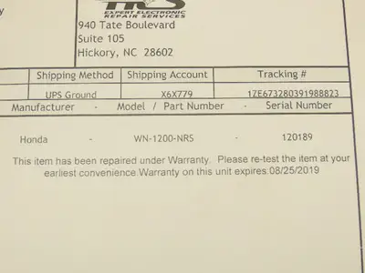 Honda WN-1200-NRS WN1200NRS Electronics Ultrasonic Cleaner Power Supply Module