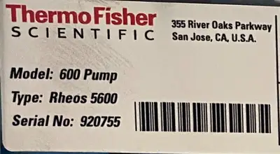 Thermo Scientific Transcend 600 Pump, Rheos 5600 115v HPLC, Fully Tested