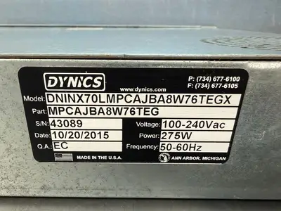 Dynics DNINX70LMPCAJBA / MPCAJBA8W76TEG 100-240 Vac 275W 50-60Hz (12.4.3)