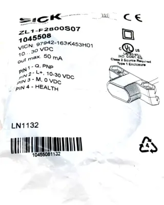 NEW SICK ZL1-F2800S07 PHOTOELECTRIC SWITCH 1045508 ZL1F2800S07