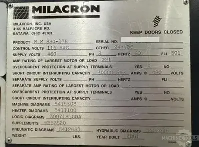USED 2001 CINCINNATI MILACRON MM880-178