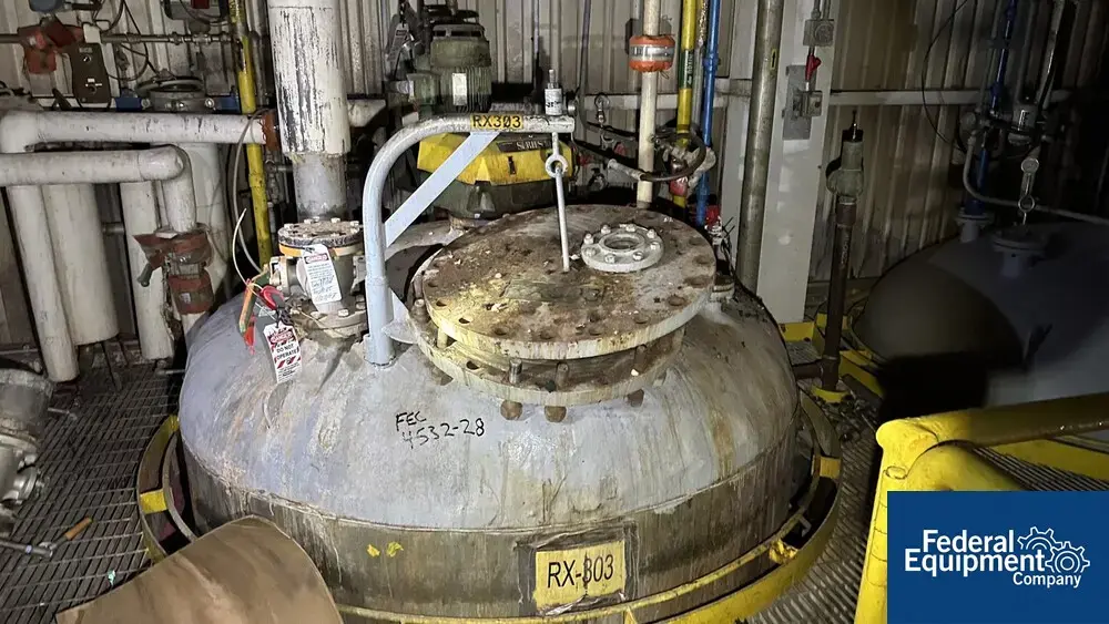 USED Four Corp 2,600 Gal Four Corp Reactor, 304 S/S, 100/90#