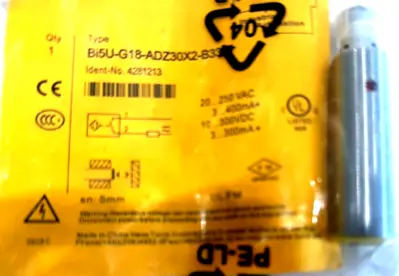 NEW TURCK BI5U-G18-ADZ30X2-B3331 SENSOR 4281213 BI5UG18ADZ30X2B3331