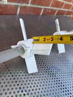 USED CHEMGLASS IMPELLERS W/ GLASS STIRRER SHAFT 30MM , FOR 100 L CHEMGLASS REACTOR 60"