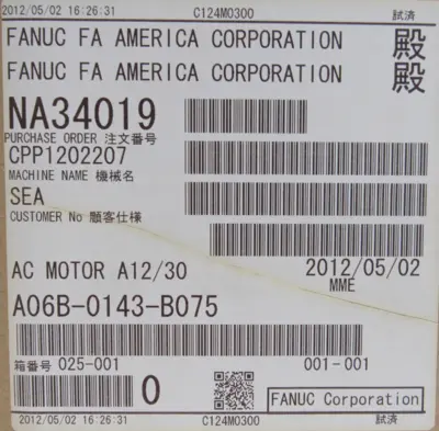 NEW FANUC A06B-0143-B075 SERVO MOTOR A06B0143B075