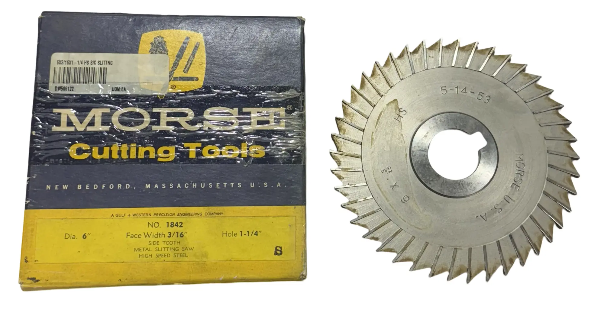 Morse 6" x 3/16" x 1-1/4" HSS Side Tooth Metal Slitting Saw USA Made