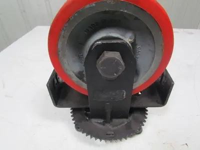 08300-11-24 1" bore caster wheel 9-7/8" OD w/steering sprocket and bracket