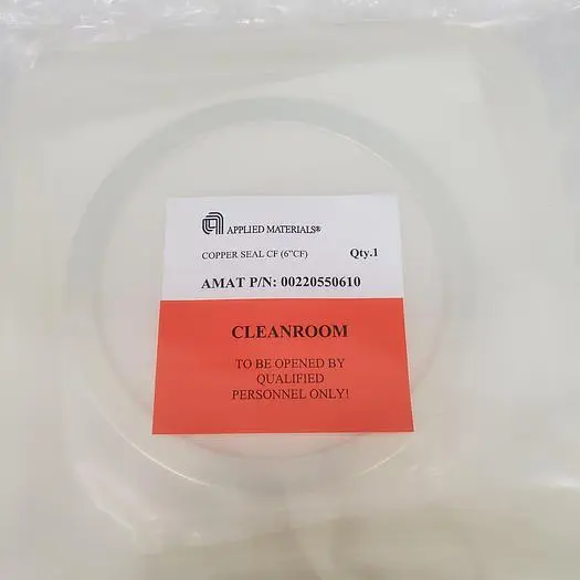 APPLIED MATERIALS P/N: 220550610 GASKET COPPER 6'' SILVERPLATE MADE BY ICT
