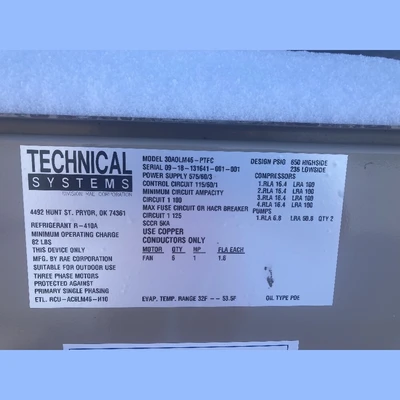 USED TECHNICAL SYSTEMS 30AOLM46-PTFC