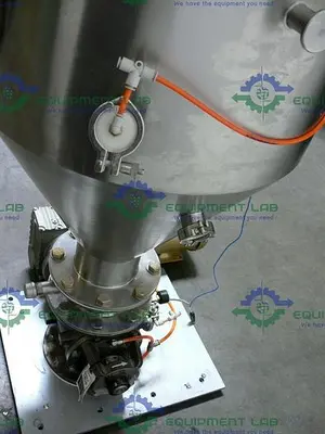 USED INDUSTRIAL POWDER HOPPER W/ SEW-EURODRIVE SAF67 AM143 GEAR REDUCER & 1HP MOTOR