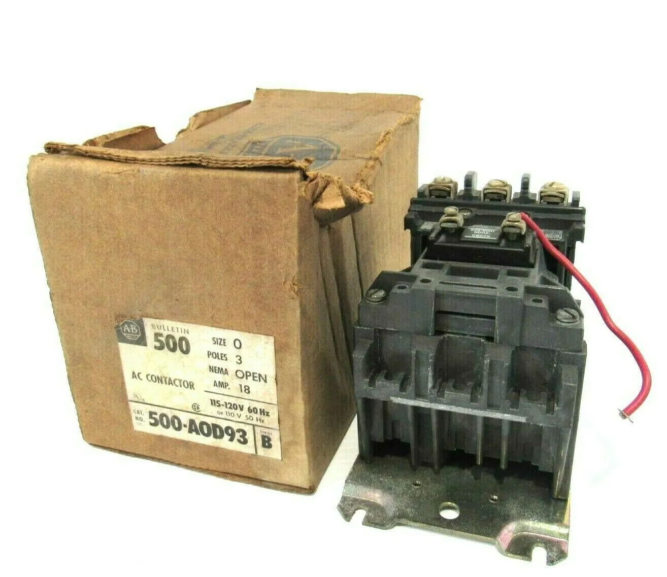 USED ALLEN BRADLEY 500-A0D93 CONTACTOR SER.B 500A0D93
