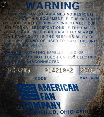 USED AMERICAN FAN CO BI-245