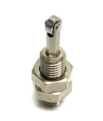 USED MISUMI THREADED ROLLER PLUNGER, PUSH-UP 10MM STROKE
