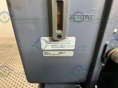 USED WELCH 1402 DUOSEAL BELT-DRIVEN ROTARY VANE VACUUM PUMP 115/230V