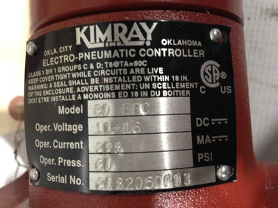 Kimray 30 EPC Electro Pneumatic Controller 30PSI 11-16VDC 225mA -NIB