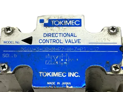 USED TOKIMEC SOLENOID DIRECTIONAL CONTROL VALVE 1/2" PORTS