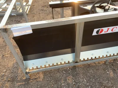 New JCT 84” Plow Blade Skid Steer Attachment, Universal Quick Attach, Hydraulic Angle, Spring Trip, ...