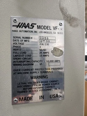 1993 HAAS VF-0 Vertical Machining Centers | Liberty Machine Works LLC (3)