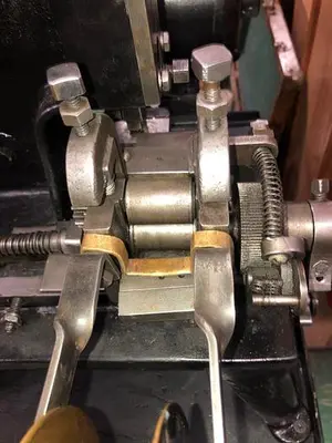 3398-385 Wm.H.Baker Antique Blanking Press with Mechanical Indexing Roll Feed – Circa 1890