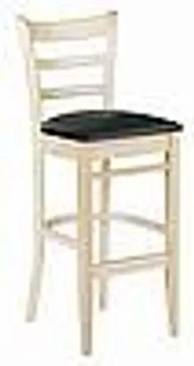 HARDWOOD STOOL - LIGHT NATURAL  FINISH - UPHOLSTERED SEATS - SIX COLORS