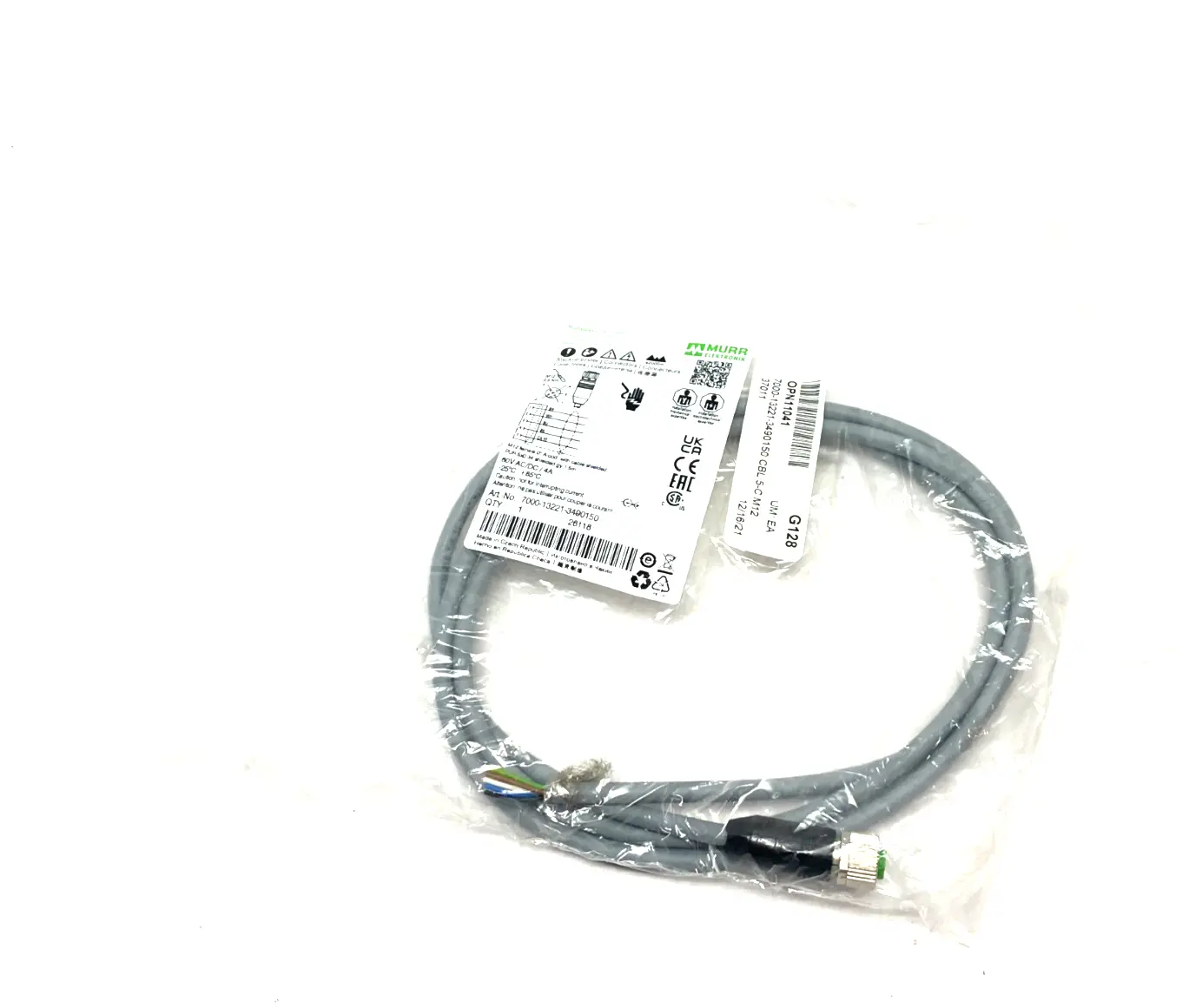 NEW MURRELEKTRONIK SINGLE ENDED M12 FEMALE 0° A-COD. CORDSET